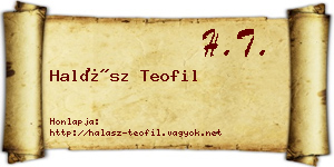 Halász Teofil névjegykártya