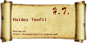Halász Teofil névjegykártya