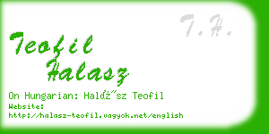 teofil halasz business card